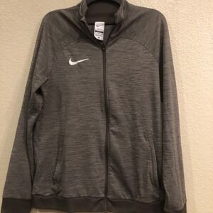 Nike Jacket Women Medium Gray Dri Fit Slim Fit Full Zip Pockets Zip